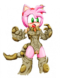 amy rose e hentai dca bedefdef edb amy rose biosuit blush furry green eyes hairband hedgehog living armor clothes one eye parasite pussy red sonic episode hentai