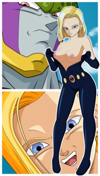 android 18 cell hentai fffa fff dragonball porn hentai android blonde hair blue eyes breasts