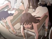 hentai school anime bdsm bondage class classroom desk blue eyes panties pantyshot sasamori