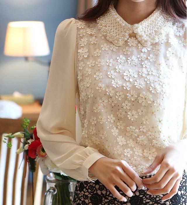 gratis manga porn manga autumn gratis doll long collar flower shirt korean three wsphoto superior lace largo env sleeved chiffon dimensional beaded camisa gasa encaje