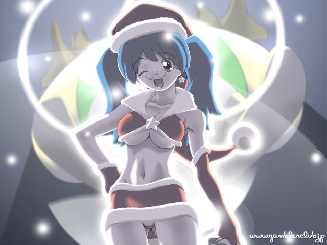 aki hinata hentai club breasts christmas highres ratio gambler