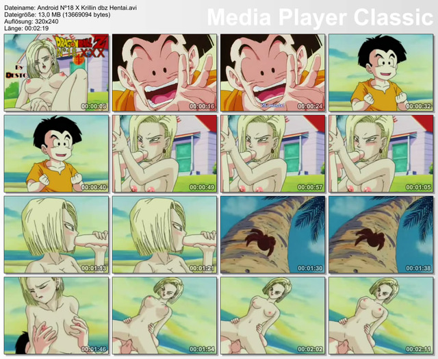 android 18 dragon ball z hentai hentai avi video dbz dragon android nº krillin ball