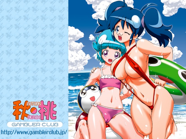 keroro gunso hentai aki hair breasts blue bikini hinata cameltoe ratio