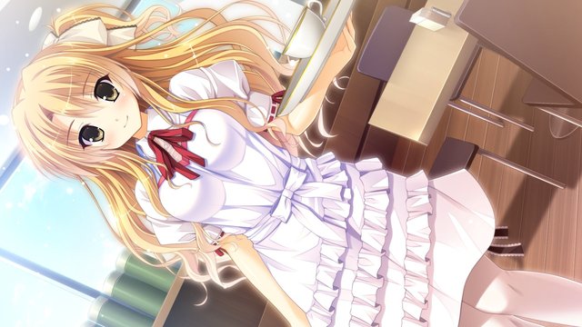 long hair hentai hentai ecchi blonde satoshi sama alice game hair long wallpapers dress aad waitress ojou drink pantyhose yakimochi goma kurusugawa