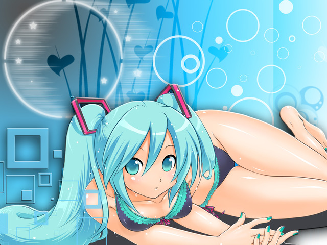 long hair hentai anime hentai albums ecchi girls best hair long underwear part miku twintails cyberbabes hatsune vocaloid