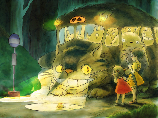 my neighbor totoro hentai wallpaper mei miyazaki hayao neighbor totoro catbus satsuki tonari sits