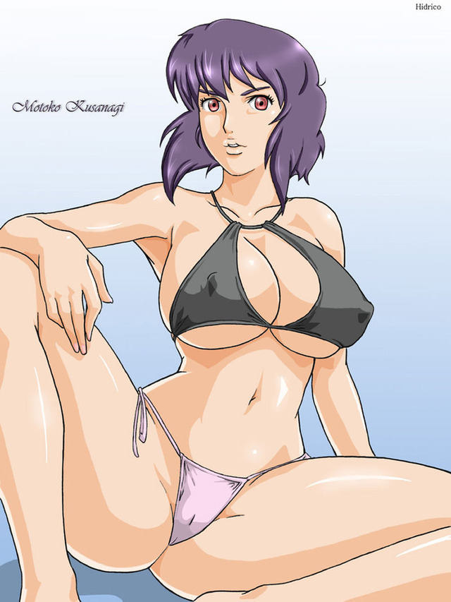 purple hair hentai hentai ghost media shell motoko kusanagi