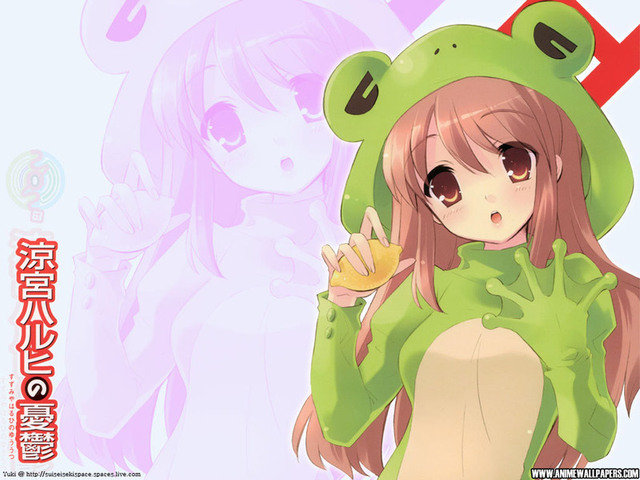 suzumiya haruhi no yuuutsu hentai halloween wallpaper haruhi suzumiya frog asahina mikuru yuutsu sanjaya wetsuit