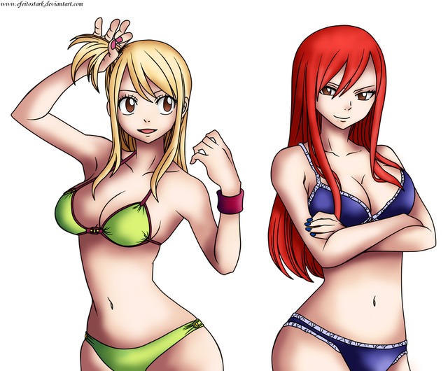 erza scarlet hentai art lucy erza scarlet heartfilia efeitostark