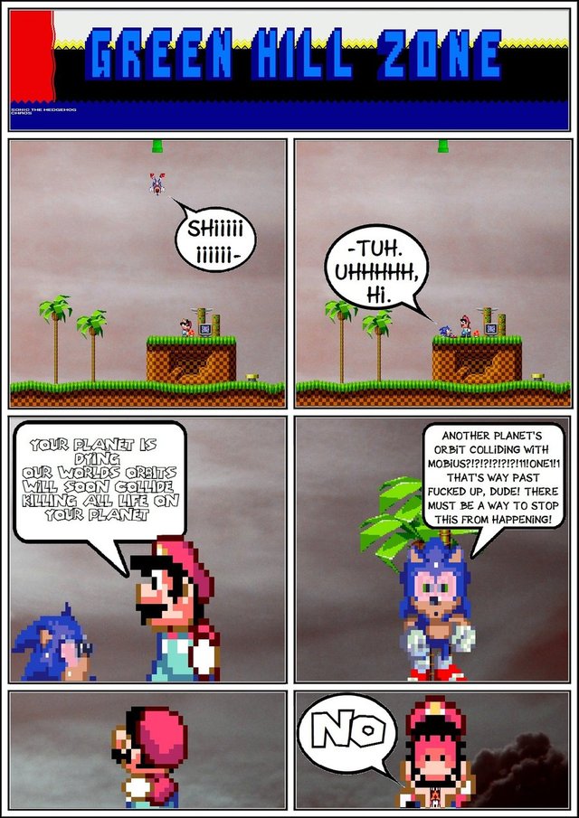 sonic and mario hentai art sonic when mario cuz collide planets sonicgoesgreen