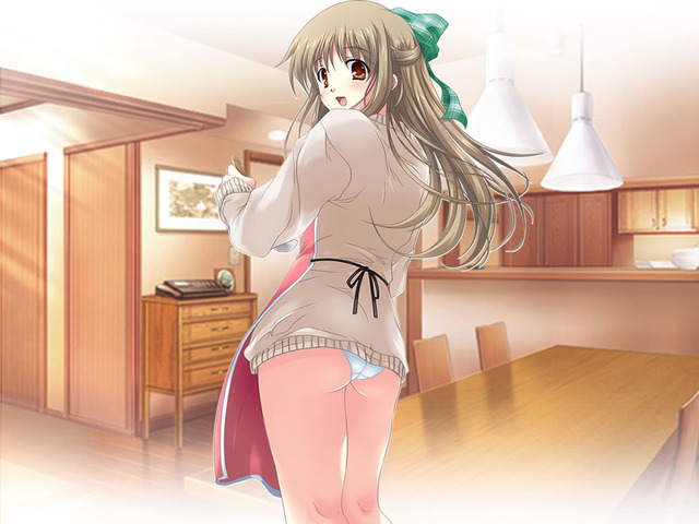 kanon hentai ass apron brown bottomless sayuri bow ratio kurata