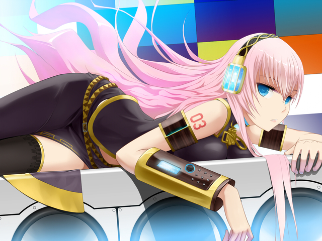 luka hentai anime hentai albums ecchi girls best hair artist blue eyes long pink part megurine luka thighhighs cyberbabes vocaloid headphones penpen