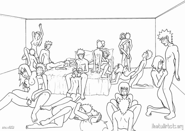 naruto harem hentai naruto harem sketch fullsize ink birthday smurf