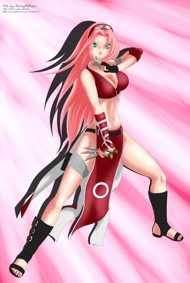 sexy sakura haruno hentai sexy battle sakura outfit posing