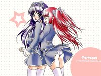 mini skirt gakuen hentai girls horizontal hug mika mikan justice gakuen labcoat minazuki kyoko