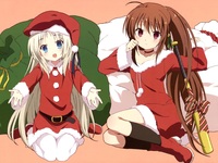 refrain blue hentai data wallpaper littlebusters santa rin kud little busters final team assembled now lets play
