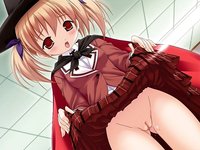 pita-ten hentai cloak hat loli panties pussy juice red eyes seifuku skirt lift witch page