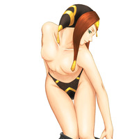 final fantasy xi hentai aad breasts brown hair female final fantasy green eyes hat long lucifa nipples nude panties solo tiara yve noile