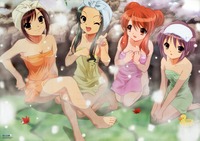 suzumiya haruhi no yuuutsu hentai absurdres asahina mikuru brown hair boar japanese clothes kimono