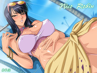 blue hair hentai nico robin one piece hentai thehentaiworld relaxing beach