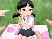 twintails hentai badc banana black hair blanket loli twintails