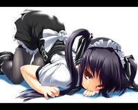 twintails hentai konachan black hair brown eyes kooh loli maid pangya thighhighs twintails