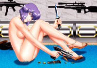 purple hair hentai kusanagi motoko ghost shell hentai media