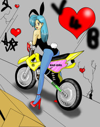 bulma and vegeta hentai bulma biker bunny scarybulma art