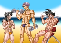 dagon ball z hentai dbz gay hentai yaoi bishonen muscle dbkai bara dragon ball kai saiyan peruggine bodybuilding venice beach speedo entry