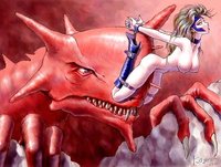 hentai breast bondage hentai bdsm blonde hair blood blush boots breasts chains collar cuffs dragon monster nude sacrifice shackles straps torture virgin bondage buckle earrings hanging high