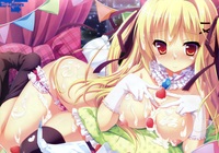 hentai sexy galleries blonde hair blush breasts food gloves hanayome maou long nipples panties red eyes ribbons strawberry thighhighs topless underwear hentai pics vol