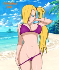 ino hentai galleries ino taking bottom off beach