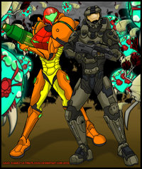 master chief hentai halo metroid crossover master chief samus ultimatejulio zdutc aran